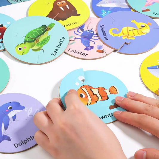 🧩 Fa puzzle - Állatos kirakó szett