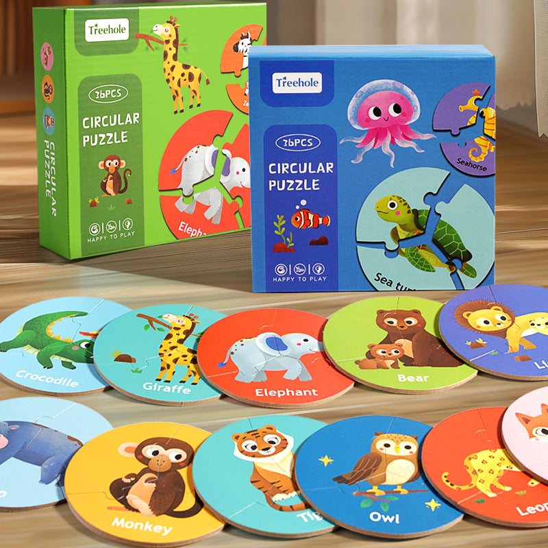 🧩 Fa puzzle - Állatos kirakó szett