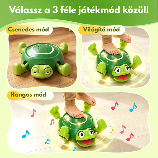 🐢Szenzoros teknős egyensúlyozó lépegető – fény- és hanghatásokkal 🎶✨